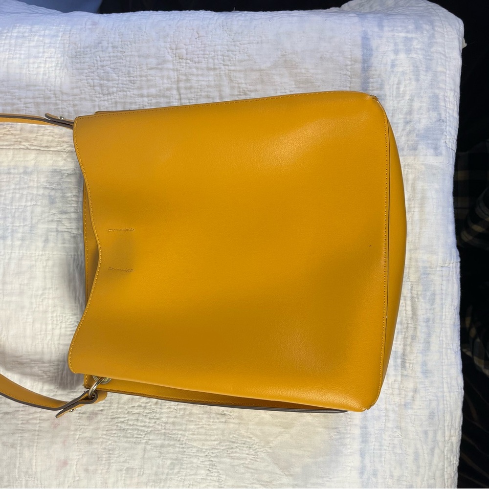Nanette Lepore Mustard Yellow Bucket Shoulder Bag - Picture 5 of 9